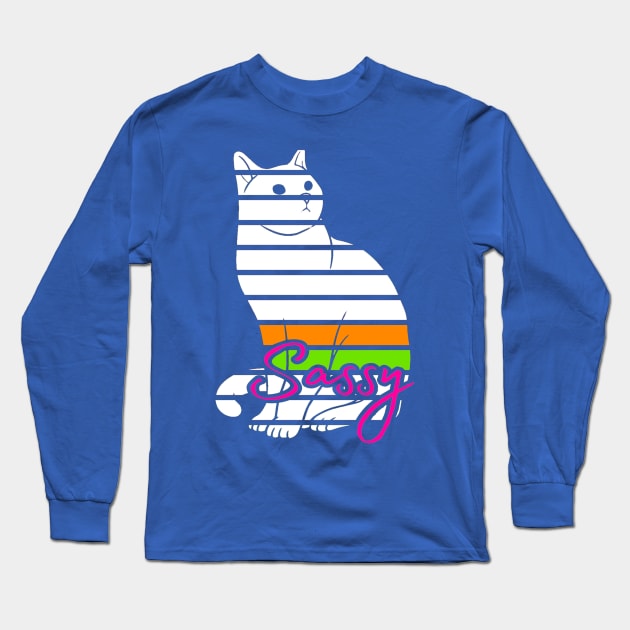 Sassy Cat Long Sleeve T-Shirt by AlondraHanley